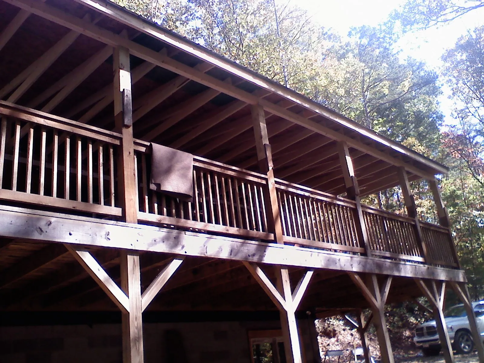Timber framing under a new elevated porch and deck — Roof Leak Repair in Marshallville by Roofing Brothers